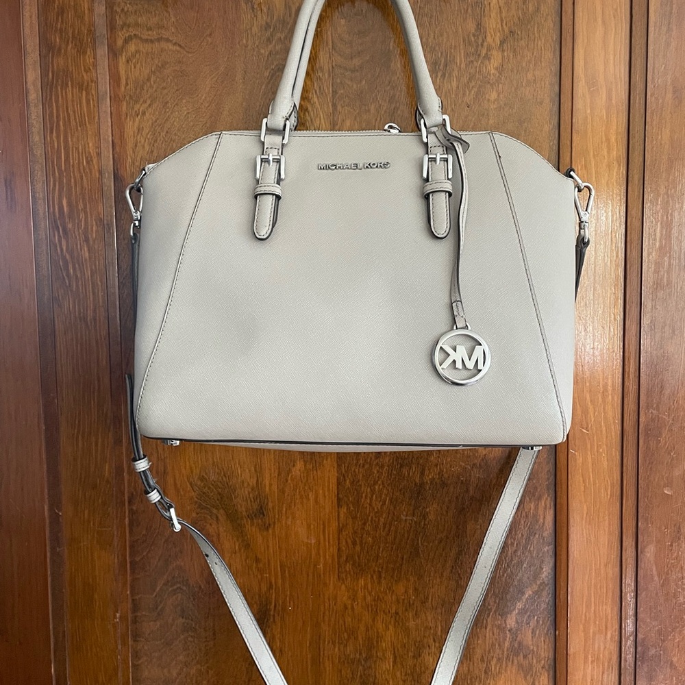 Michael Kors Beige Leather Tote Bag